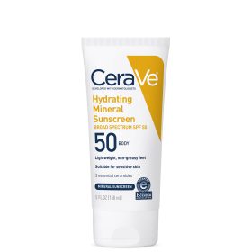 CeraVe Hydrating Mineral Sunscreen SPF 50 Body Lotion