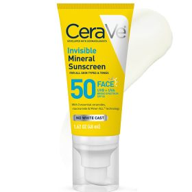 CeraVe Invisible Mineral Sunscreen SPF 50 Face